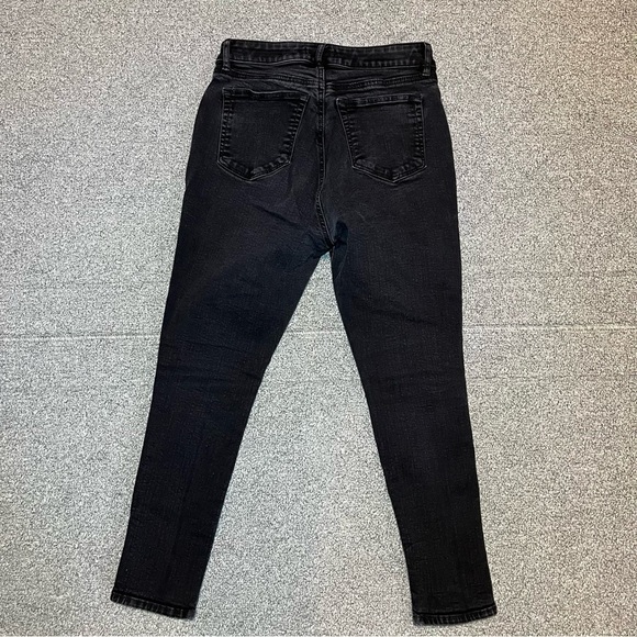 Loft The Curvy Skinny Jeans Womens Size 27/4 Black Denim Mid Rise Ankle - Picture 9 of 9